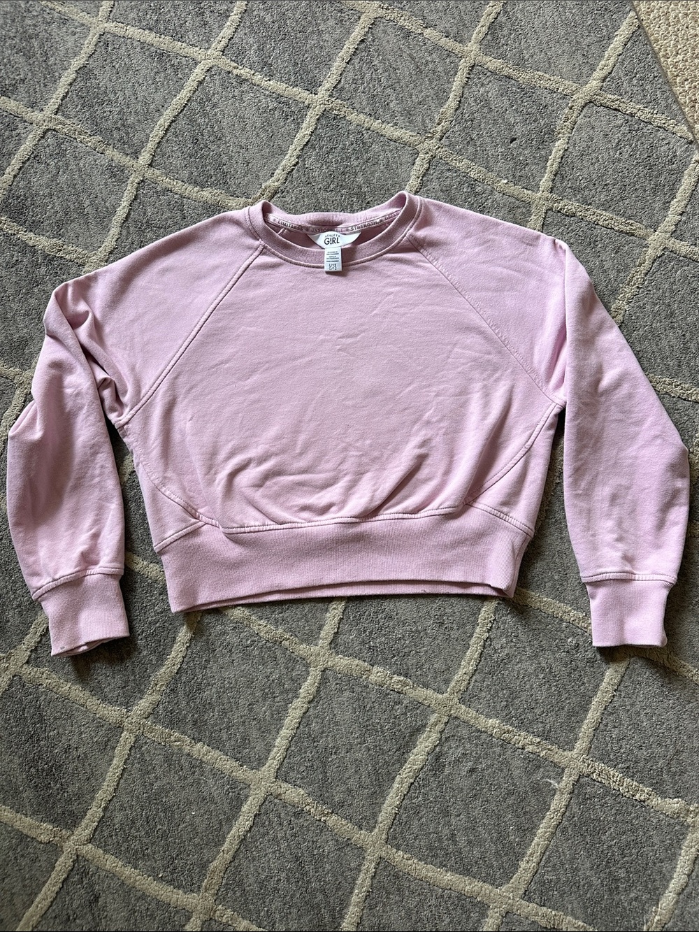 Athleta Light Pink Girls' Cropped Sweatshirt